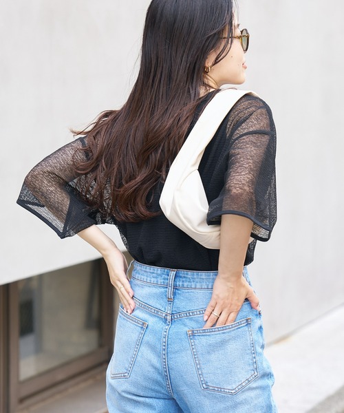 CIAOPANIC TYPY（チャオパニックティピー）の「【リバイバル/WEB限定】シアーレースボーダーリンガーTEE（Tシャツ/カットソー・レディース・ブラック/ベージュ/グリーン/アイボリー・ONE SIZE）」の18枚目の写真