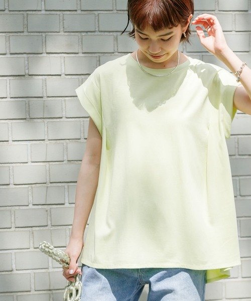 汗シミ防止BACKペプラムフレアTシャツ