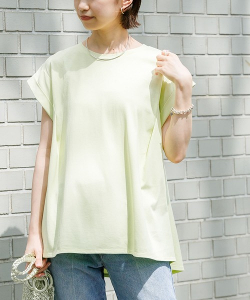 汗シミ防止BACKペプラムフレアTシャツ