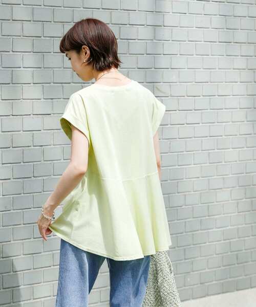 汗シミ防止BACKペプラムフレアTシャツ