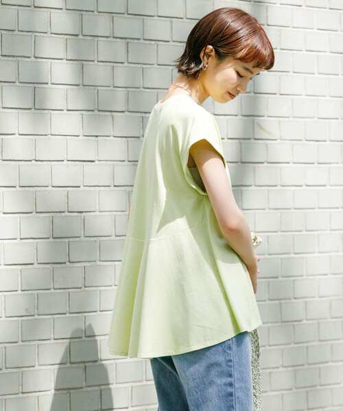 汗シミ防止BACKペプラムフレアTシャツ