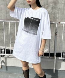 【LVEU.】オーシャンプリントオーバーTシャツ / トップス Tシャツ 半袖 オーバー プリント グラフィック ブラック ホワイト