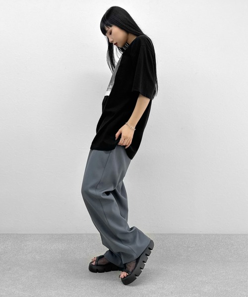 LVEU.（ラブユ.）の「【LVEU.】オーシャンプリントオーバーTシャツ / トップス Tシャツ 半袖 オーバー プリント グラフィック ブラック ホワイト（Tシャツ/カットソー・レディース・ホワイト/ブラック・FREE）」の7枚目の写真