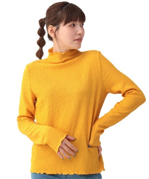 チチカカ（チチカカ）の「クシュクシュボトルネックＴシャツ（Tシャツ/カットソー・レディース・パープル/イエロー・FREE）」の5枚目の写真