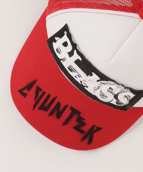 Never mind the XU / Chikashitsu+（ネバーマインド ザ エックスユー / チカシツプラス）の「【RESURRECTION13/リザラクション】mesh-cap / グランジ メッシュキャップ（キャップ・メンズ・ブラック/レッド・ONE SIZE）」の8枚目の写真