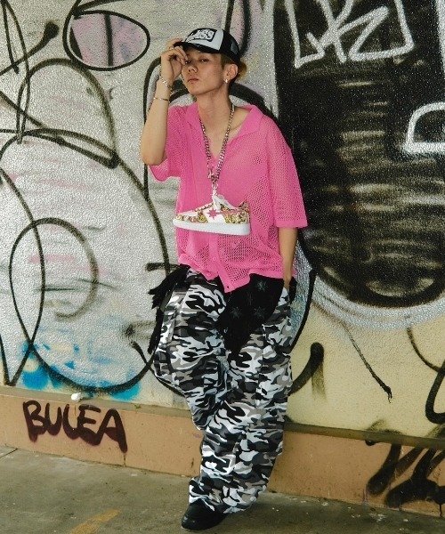 Never mind the XU / Chikashitsu+（ネバーマインド ザ エックスユー / チカシツプラス）の「【RESURRECTION13/リザラクション】mesh-cap / グランジ メッシュキャップ（キャップ・メンズ・ブラック/レッド・ONE SIZE）」の16枚目の写真