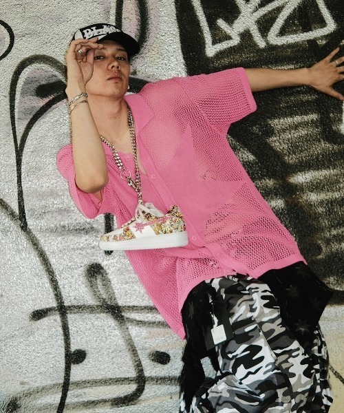 Never mind the XU / Chikashitsu+（ネバーマインド ザ エックスユー / チカシツプラス）の「【RESURRECTION13/リザラクション】mesh-cap / グランジ メッシュキャップ（キャップ・メンズ・ブラック/レッド・ONE SIZE）」の14枚目の写真