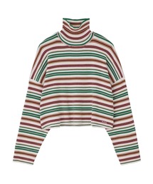 X-girl | STRIPED HIGH NECK KNIT TOP(ニット/セーター)