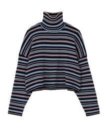 X-girl | STRIPED HIGH NECK KNIT TOP(ニット/セーター)