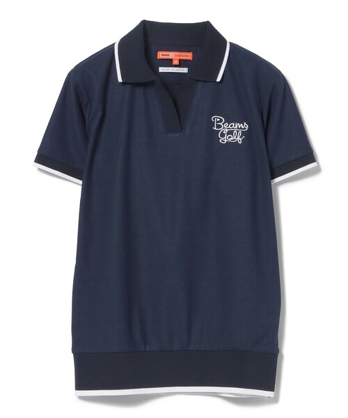 BEAMS GOLF ORANGE LABEL / スクリプトロゴ スキッパー ポロシャツ