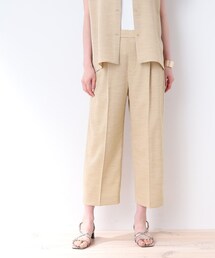 INDIVI | 【洗える/速乾/UVケア/SETUP可能】 麻調クロップドワイドパンツ(その他パンツ)