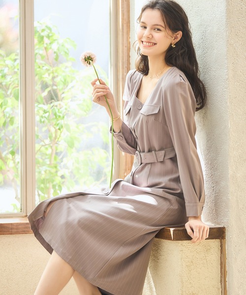 DRESS PLUS(ドレスプラス)の「フォーマル ワンピース オフィスカジュアル 袖あり(ドレス・レディース・チャコール/ネイビー/グリーン/アッシュグレー・M/S/L)」の17枚目の写真