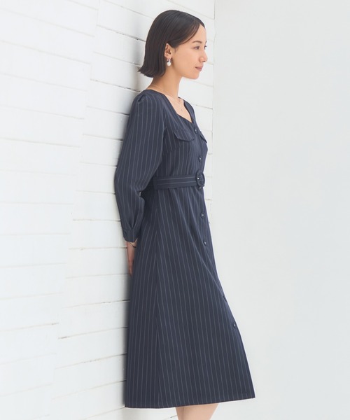 DRESS PLUS(ドレスプラス)の「フォーマル ワンピース オフィスカジュアル 袖あり(ドレス・レディース・チャコール/ネイビー/グリーン/アッシュグレー・M/S/L)」の10枚目の写真