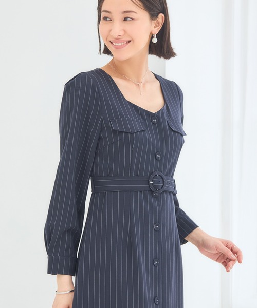 DRESS PLUS(ドレスプラス)の「フォーマル ワンピース オフィスカジュアル 袖あり(ドレス・レディース・チャコール/ネイビー/グリーン/アッシュグレー・M/S/L)」の14枚目の写真