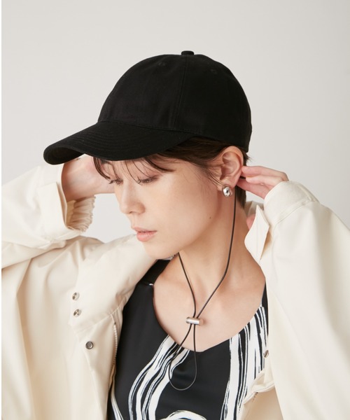 emmi(エミ)の「【emmi atelier】コットンキャップ(キャップ・レディース・ネイビー/ブラック/ライトベージュ・FREE)」の7枚目の写真