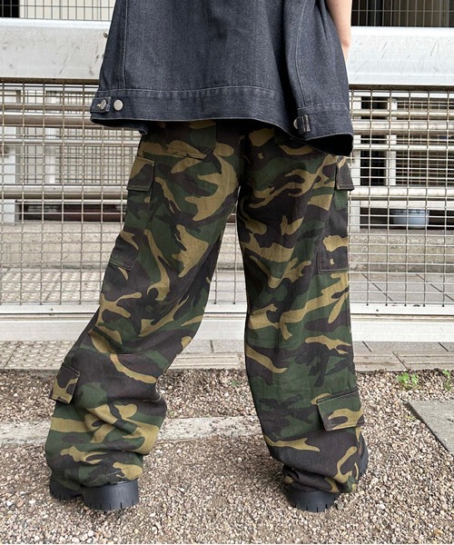 sedacle迷彩柄フード付きパーカー&ワイドパンツセット sedacle迷彩柄フード付きパーカー&ワイドパンツセット 迷彩柄