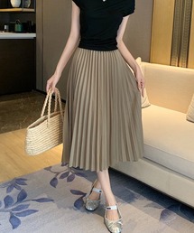 ハイウエストロングプリーツスカート