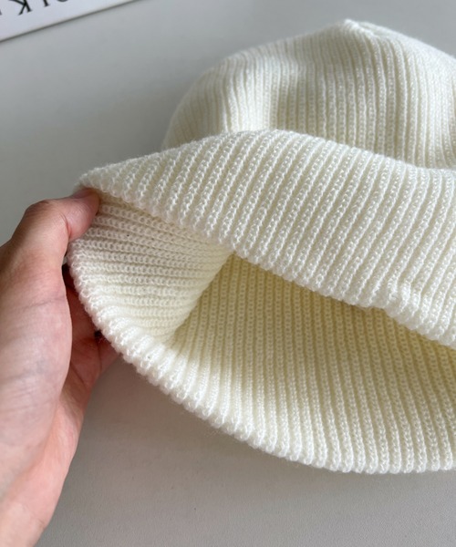 un+frame（アンフレーム）の「simple knit beanie／リブ編みカジュアルニットビーニー（ニットキャップ/ビーニー・レディース・ブルー/オレンジ/アイボリー/レッド/ブラウン/カーキ/ブラック/チャコールグレー・FREE）」の10枚目の写真