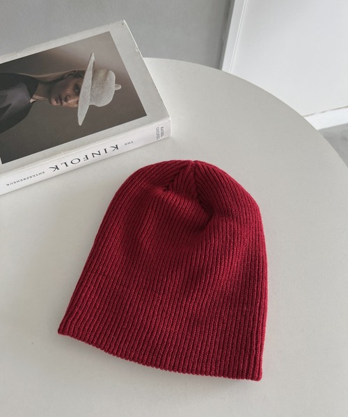 un+frame（アンフレーム）の「simple knit beanie／リブ編みカジュアルニットビーニー（ニットキャップ/ビーニー・レディース・ブルー/オレンジ/アイボリー/レッド/ブラウン/カーキ/ブラック/チャコールグレー・FREE）」の14枚目の写真
