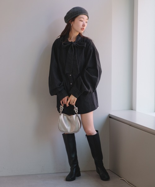 Kastane（カスタネ）の「デニムボウタイブラウス（シャツ/ブラウス・レディース・ブラック/ブルー・FREE）」の12枚目の写真