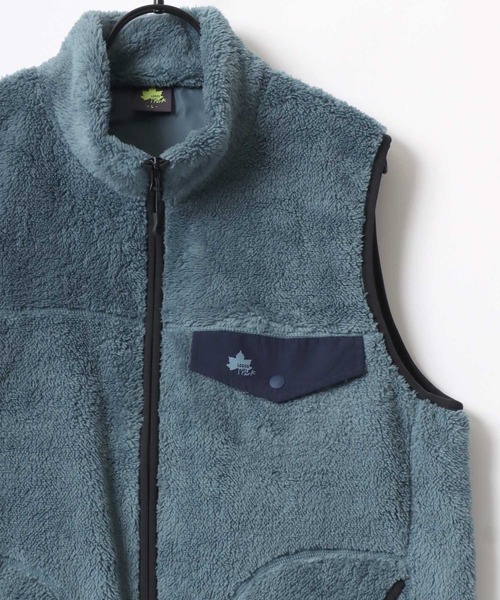 LOGOS(ロゴス)の「LOGOS/ロゴス Boa Fleece Vest/シャギーボアフリース ベスト/レディース メンズ(ベスト・メンズ・グレー/サックスブルー/カーキ/ブラック/イエロー・L/LL/M)」の1枚目の写真