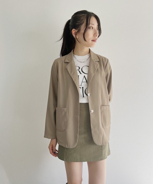 ISOOK(アイスー)の「【ISOOK / アイスー】ライトテーラードジャケット / ミドル丈 オケージョン ZOZOTOWN限定(テーラードジャケット・レディース・ブラック/ベージュ・FREE)」の5枚目の写真