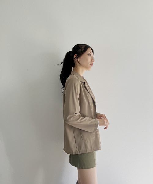 ISOOK(アイスー)の「【ISOOK / アイスー】ライトテーラードジャケット / ミドル丈 オケージョン ZOZOTOWN限定(テーラードジャケット・レディース・ブラック/ベージュ・FREE)」の7枚目の写真