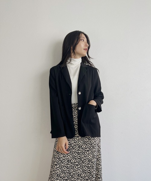 ISOOK(アイスー)の「【ISOOK / アイスー】ライトテーラードジャケット / ミドル丈 オケージョン ZOZOTOWN限定(テーラードジャケット・レディース・ブラック/ベージュ・FREE)」の9枚目の写真