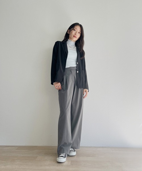 ISOOK(アイスー)の「【ISOOK / アイスー】ライトテーラードジャケット / ミドル丈 オケージョン ZOZOTOWN限定(テーラードジャケット・レディース・ブラック/ベージュ・FREE)」の18枚目の写真