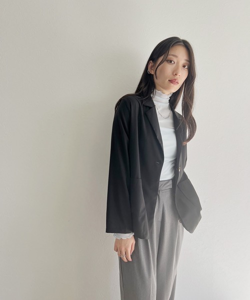 ISOOK(アイスー)の「【ISOOK / アイスー】ライトテーラードジャケット / ミドル丈 オケージョン ZOZOTOWN限定(テーラードジャケット・レディース・ブラック/ベージュ・FREE)」の11枚目の写真