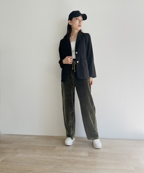 ISOOK(アイスー)の「【ISOOK / アイスー】ライトテーラードジャケット / ミドル丈 オケージョン ZOZOTOWN限定(テーラードジャケット・レディース・ブラック/ベージュ・FREE)」の20枚目の写真