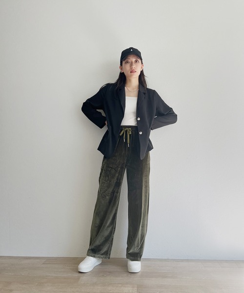 ISOOK(アイスー)の「【ISOOK / アイスー】ライトテーラードジャケット / ミドル丈 オケージョン ZOZOTOWN限定(テーラードジャケット・レディース・ブラック/ベージュ・FREE)」の19枚目の写真