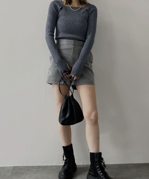 セール】【HIT ITEM!!】スリットショルダーニット / slit shoulder  