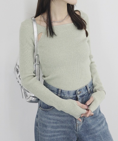 HIT ITEM!!】スリットショルダーニット / slit shoulder knit  