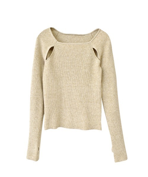 Reurie'(レウリィ)の「【ロングセラー/7色展開】スリットショルダーニット / ショルダーカット 肩開き オープンショルダー メランジニット チャコールグレー グレー ベージュ ピンク ミント ブルー ブラウン ネイビー プルオーバー スクエアネック 大人カジュアル きれいめ シンプル リブ オフィスカジュアル(ニット/セーター・レディース・ライトグレー/ベージュ/チャコールグレー/ピンク/ブラウン/ネイビー/ミント・FREE)」の22枚目の写真