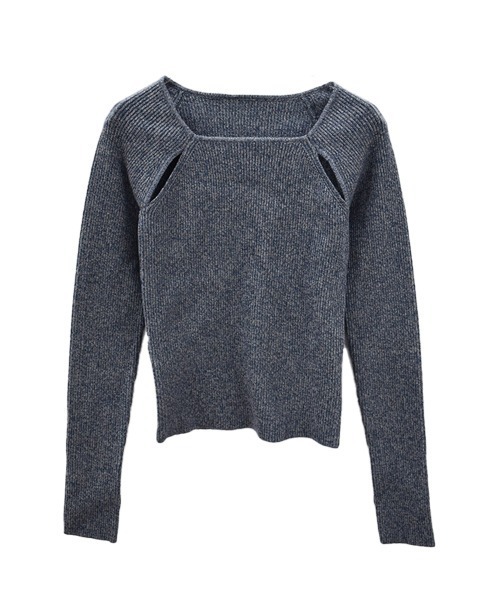 セール】【ロングセラー/7色展開】スリットショルダーニット
