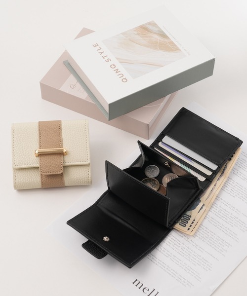 ALTROSE（アルトローズ）の「ボックスコイン 三つ折り財布 ミニ財布 ボックス型 ドリュー（財布・レディース・アイボリー系/ブラック/アイボリー/ベージュ系/シルバー・FREE）」の7枚目の写真