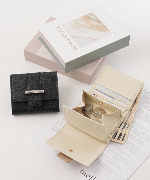 ALTROSE（アルトローズ）の「ボックスコイン 三つ折り財布 ミニ財布 ボックス型 ドリュー（財布・レディース・アイボリー系/ブラック/アイボリー/ベージュ系/シルバー・FREE）」の8枚目の写真