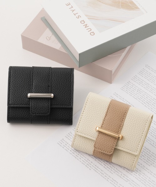 ALTROSE（アルトローズ）の「ボックスコイン 三つ折り財布 ミニ財布 ボックス型 ドリュー（財布・レディース・アイボリー系/ブラック/アイボリー/ベージュ系/シルバー・FREE）」の9枚目の写真