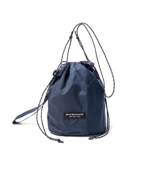 68&brothers(シックスティエイトアンドブラザーズ)の「3Layer Nylon Kinchaku 2Way Bag(ショルダーバッグ・メンズ・ネイビー・ONE SIZE)」の1枚目の写真