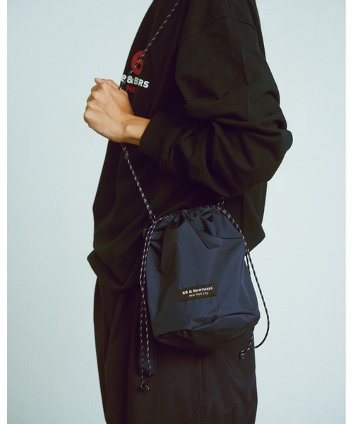 68&brothers(シックスティエイトアンドブラザーズ)の「3Layer Nylon Kinchaku 2Way Bag(ショルダーバッグ・メンズ・ネイビー・ONE SIZE)」の10枚目の写真