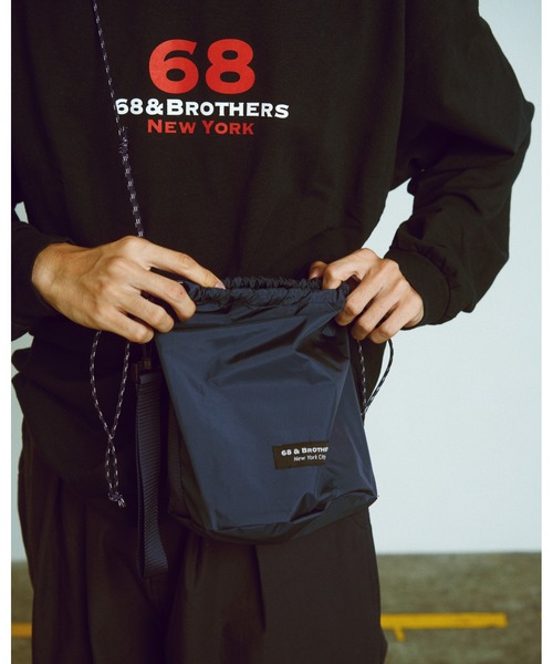 68&brothers(シックスティエイトアンドブラザーズ)の「3Layer Nylon Kinchaku 2Way Bag(ショルダーバッグ・メンズ・ネイビー・ONE SIZE)」の11枚目の写真