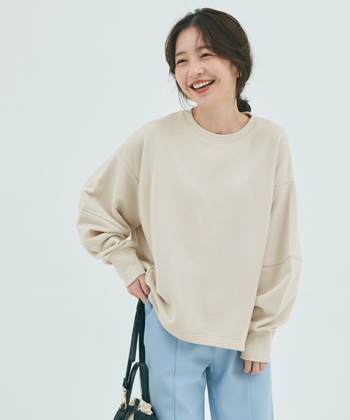 coca（coca）（コカ）の「コクーンシルエット前後差スウェット（スウェット・レディース・ブラック/グレー/アイボリー/ブルー・L/M）」の16枚目の写真