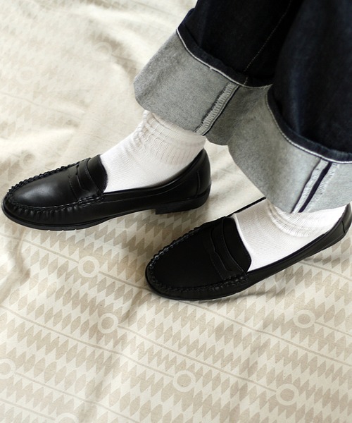 atmos pink（アトモスピンク）の「フワフワコインローファー / husky（ローファー・レディース・ダークブラウン/グレー/ブラック・S/M/LL/L）」の6枚目の写真