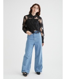 FURFUR（ファーファー）レース刺繍ワイドシャツ　ブラック FURFUR（ファーファー）レース刺繍ワイドシャツ ブラック - メルカリ