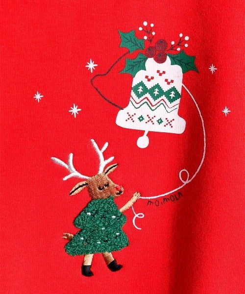 moimoln（モイモルン）の「【X’mas】トナカイモチーフ起毛スウェット（スウェット・キッズ・レッド/グリーン・90cm/80ｃｍ/110cm/100cm）」の9枚目の写真