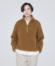 ボアフリースハーフジッププルオーバー