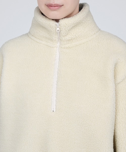 【未使用】リーバイス ハーフジップ プルオーバー ボア フリースジャケット 白 MEDE19F 〈SELECT〉【Lee】ハーフジップボアフリース｜Real