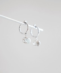 KAM.accessory/silver925,14kgf/ガラスイヤリング/フープイヤリング