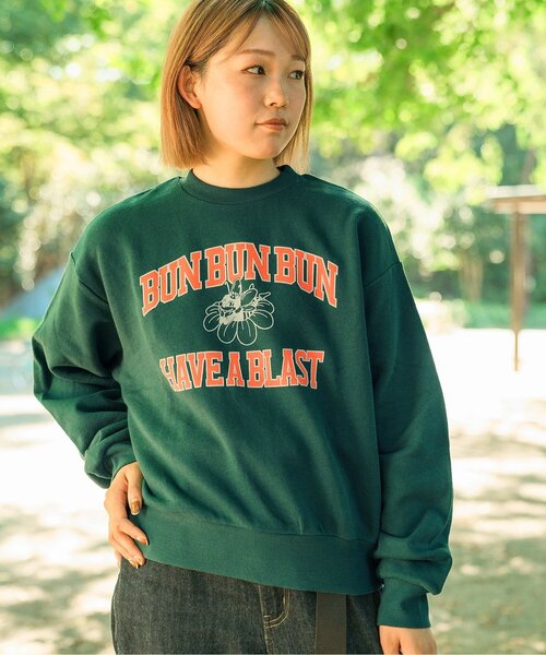 BREEZE（ブリーズ）の「【ファミリーリンク】WEB限定 ゆずみつといっしょトレーナー（ママ）（スウェット・レディース・グリーン/グレー/パープル・MEDIUM/SMALL）」の2枚目の写真